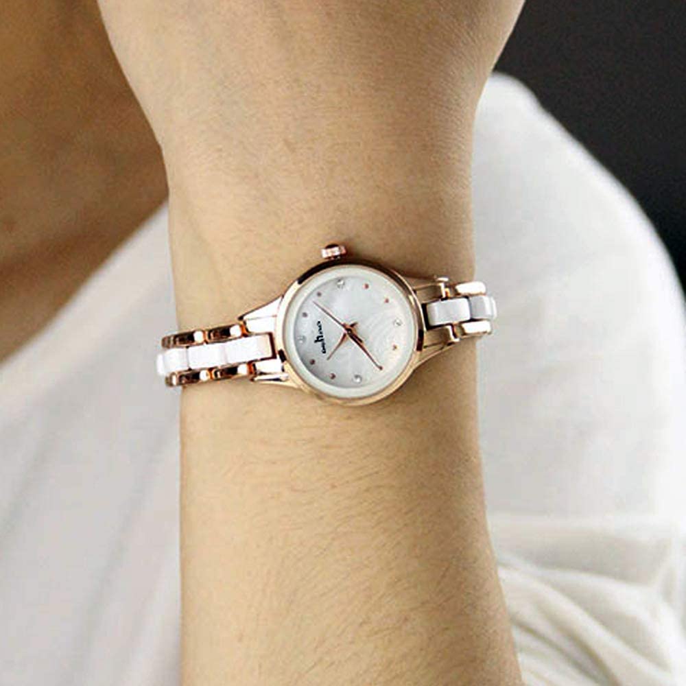 Keep in Touch Two-Tone Women Ladies Watches Waterproof Stainless Steel Ceramic Wristwatch - Image 4